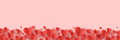 Paper cut hearts on pink background. Design for Valentine’s Day, Mother’s Day and Women’s Day. Banner. Vector illustration