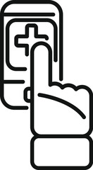 Poster - touch medical help icon outline vector. doctor patient. clinic medicine