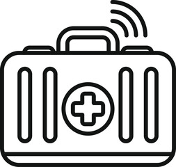 Poster - First aid kit icon outline vector. Clinic doctor. Mobile health