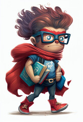 Canvas Print - student superhero character