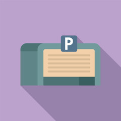 Canvas Print - Parking city garage icon flat vector. Car barrier. Zone transport