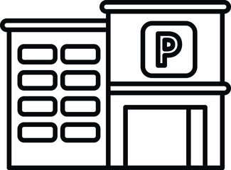 Canvas Print - Paid parking building icon outline vector. Car park. Zone transport