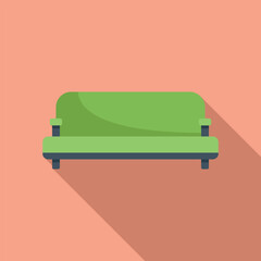 Sticker - Lounge sofa icon flat vector. Room furniture. Interior home