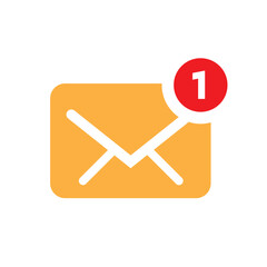 Poster - New messages icon with notification. Envelope with incoming message. Vector symbol 10 eps.