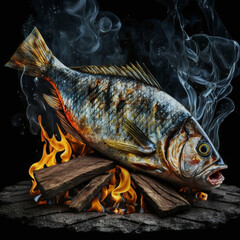 Wall Mural - Delicious grilled fish