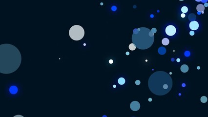 Poster - Blue animated background frame. Pattern of randomly moving turns, dots, and particles. Texture of water droplets. Cosmic glow starfall. Snow. Rain. Intro for medical, computer screensavers, business.