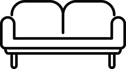 Poster - Soft sofa icon outline vector. Interior furniture. Relax design