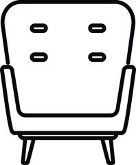 Poster - Big armchair icon outline vector. Interior furniture. Vacation access