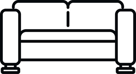 Poster - Soft sofa icon outline vector. Home interior. Relax vip