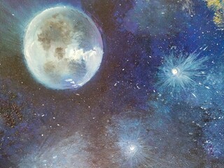 blue moon galaxy space star celestial galaxy painting texture background 