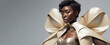 Elegant black woman with futuristic clothing style,  generative ai