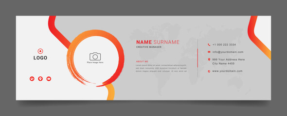 Wall Mural - professional email signature with an author photo place modern and stylish layout design for busines
