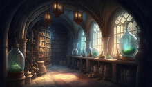 Step Into A Magical World: Renaissance-Style Fantasy Interior Of A Magic Store [Generative AI]
