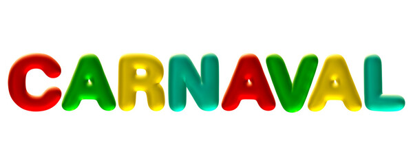 Poster - Carnaval text design with 3d modern effect style
