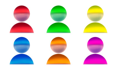 Poster - Set of user icons in 3d render