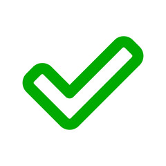 Poster - green yes or right or approved icon with check mark sign. vector image.