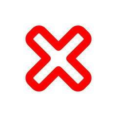 Poster - red no or wrong or declined icon with x cross sign. vector image.