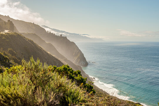 big sur coast south of monterey during spring in california