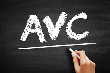 Poster - AVC - Attribute Value Class acronym, technology concept on blackboard