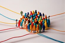 A Group Of People Standing In A Circle Together With A String Of Colorful Beads Around Them Editorial Illustration A 3d Render Les Automatistes