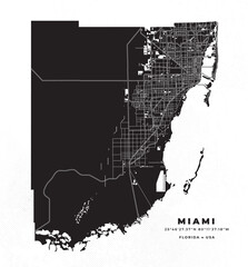 Canvas Print - Miami - Dade County Vector Poster Flyer