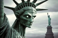 Statue Of Liberty Is An Alien Illustration Generative Ai