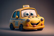 cartoon Taxi cab character 3d