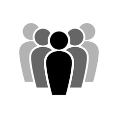 Poster - Simple Basic Group of People Communication or Team Work Icon. Vector Image.