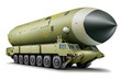 Intercontinental ballistic Missile launch, war, ICBM missile, transparent background. Generative AI technology