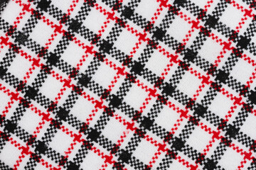 Wall Mural - Black, red, and white plaid pattern texture background