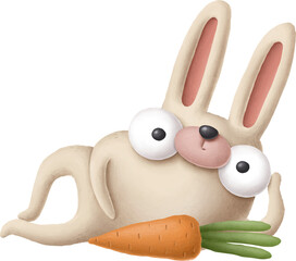 Aufkleber - Rabbit and carrot