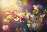 Fototapeta Na sufit - Close Up View of a Beautiful Spring Background Scenery. Created with Generative AI Technology