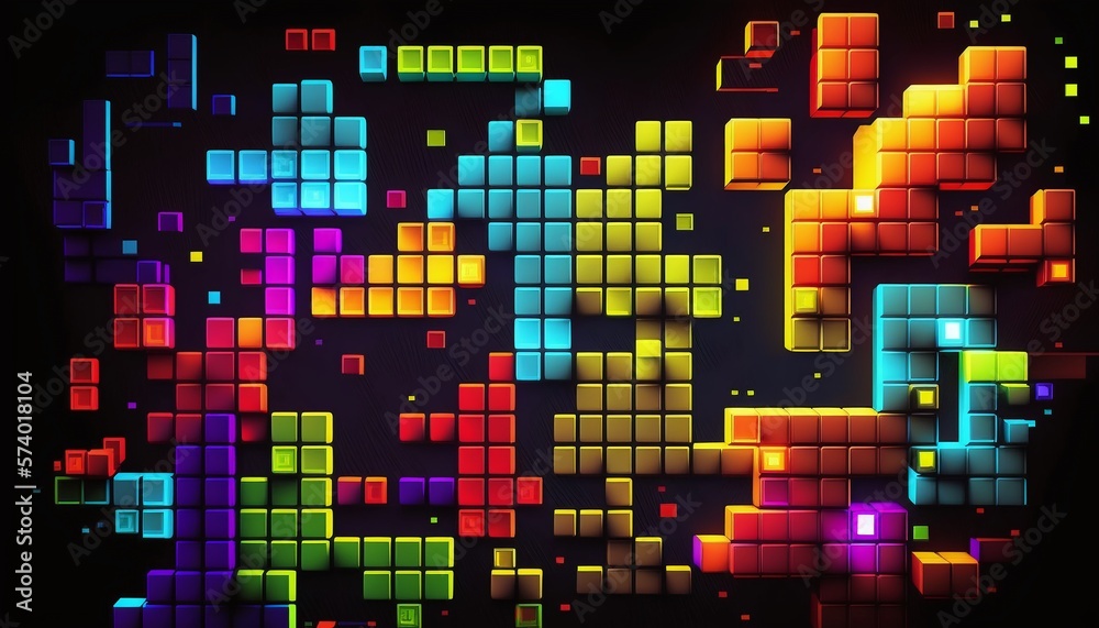 Tetris game background. Stock Illustration | Adobe Stock