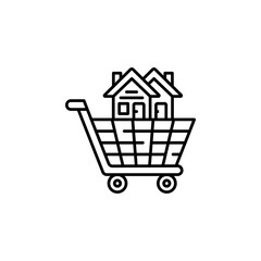 Poster - house trolley vector icon. real estate icon outline style. perfect use for logo, presentation, website, and more. simple modern icon design line style