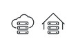 On-premise and cloud data icon. Network server vector desing.