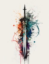 The Sword Of Aragorn: Minimalist Fractal Tattoo Design