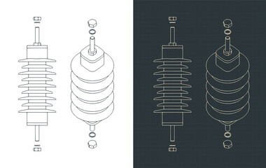 Wall Mural - Medium voltage surge arrester blueprints