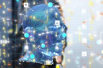 Leinwandbilder - digital medical futuristic interface 3D rendering