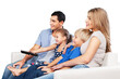 © BillionPhotos.com - Beautiful smiling family watching TV at home