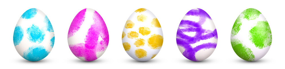 Sticker - Colorful easter eggs - Set on white background