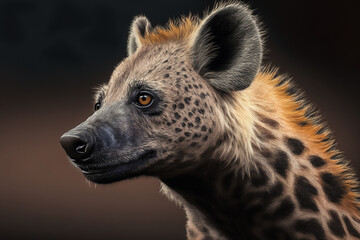 Wall Mural - portrait of Spotted hyena Crocuta crocuta,  Created using generative AI tools