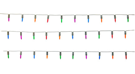 Wall Mural - string of christmas lights isolated on white background with clipping path