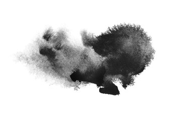 Wall Mural - png abstract smoke black and white colors watercolor and ink cloud blot on transparent backgrownd.