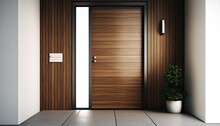 Modern Entrance, Simple Wooden Front Door 