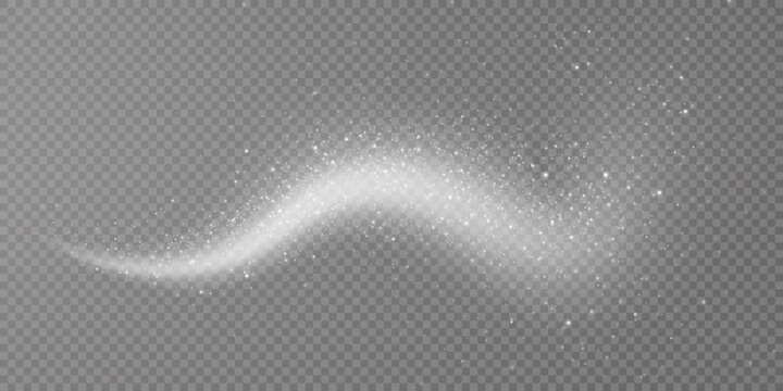 magic white wind png festive isolated on transparent background. white comet png with sparkling star