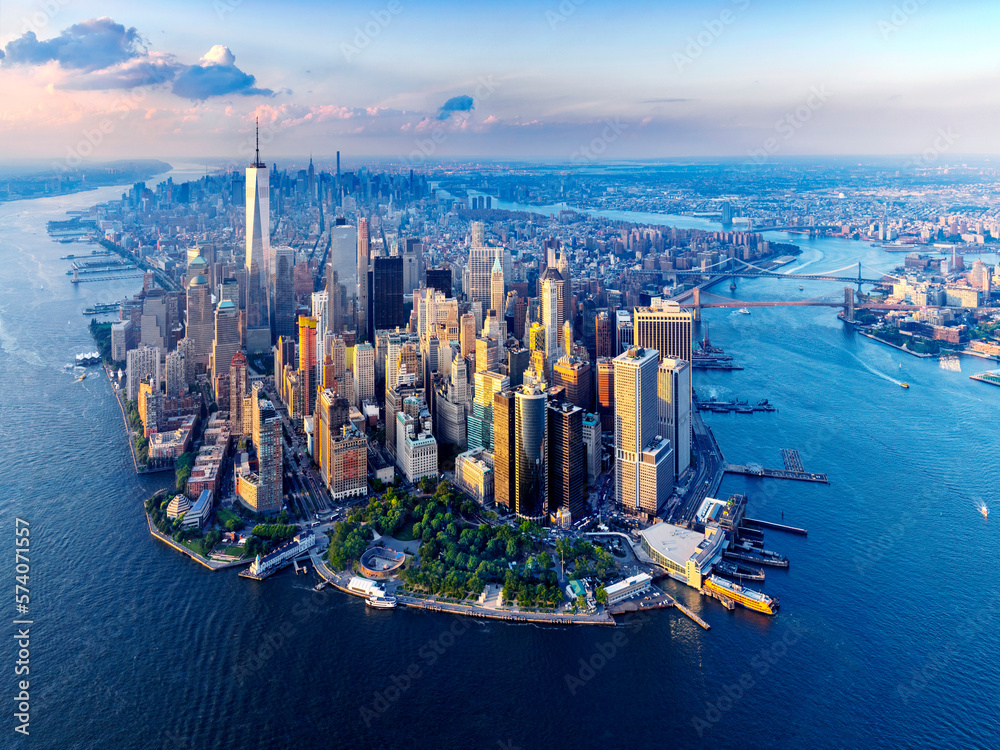 Aerial View over New York City Manhattan,New York,USA