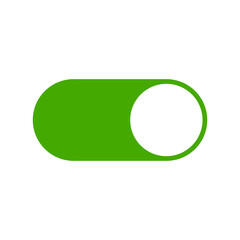 Poster - On Off Green Switch Button Toggle Slider Icon Set. Vector Image.