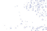 Fototapeta Na ścianę - Blue air Bubbles, oxygen, champagne crystal clear isolated on white background modern design. Vector illustration of EPS 10.