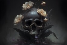 Black Lotus Skull Digital Art Rachel Ruysch Santiago Caruso Craig Mullins 