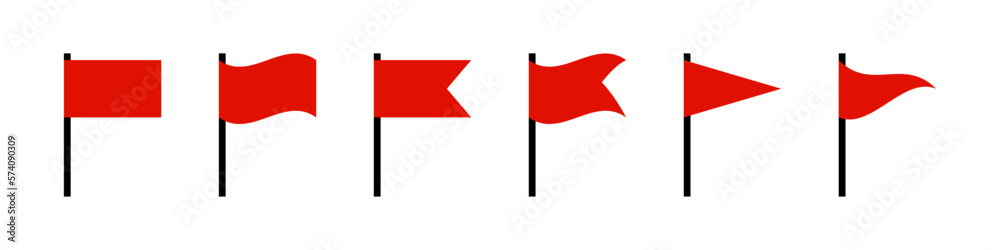 Red flag icon set Stock Vector | Adobe Stock